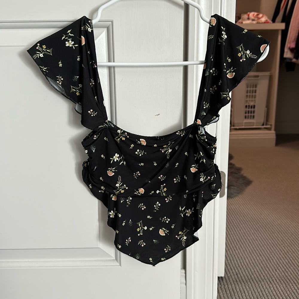 Urban Outfitters black floral top